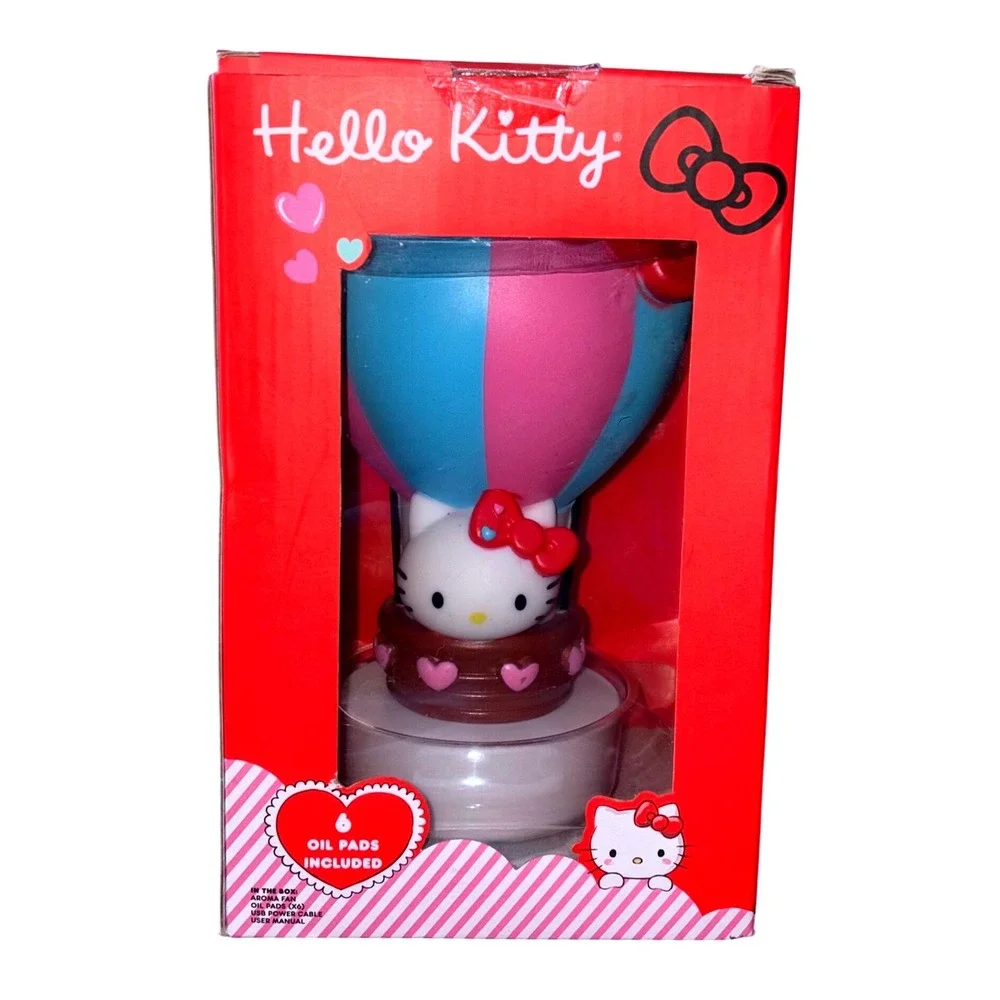 Hello Kitty LED Aroma Fan Diffuser Sanrio Hot Air Balloon USB Powered New Box‎
